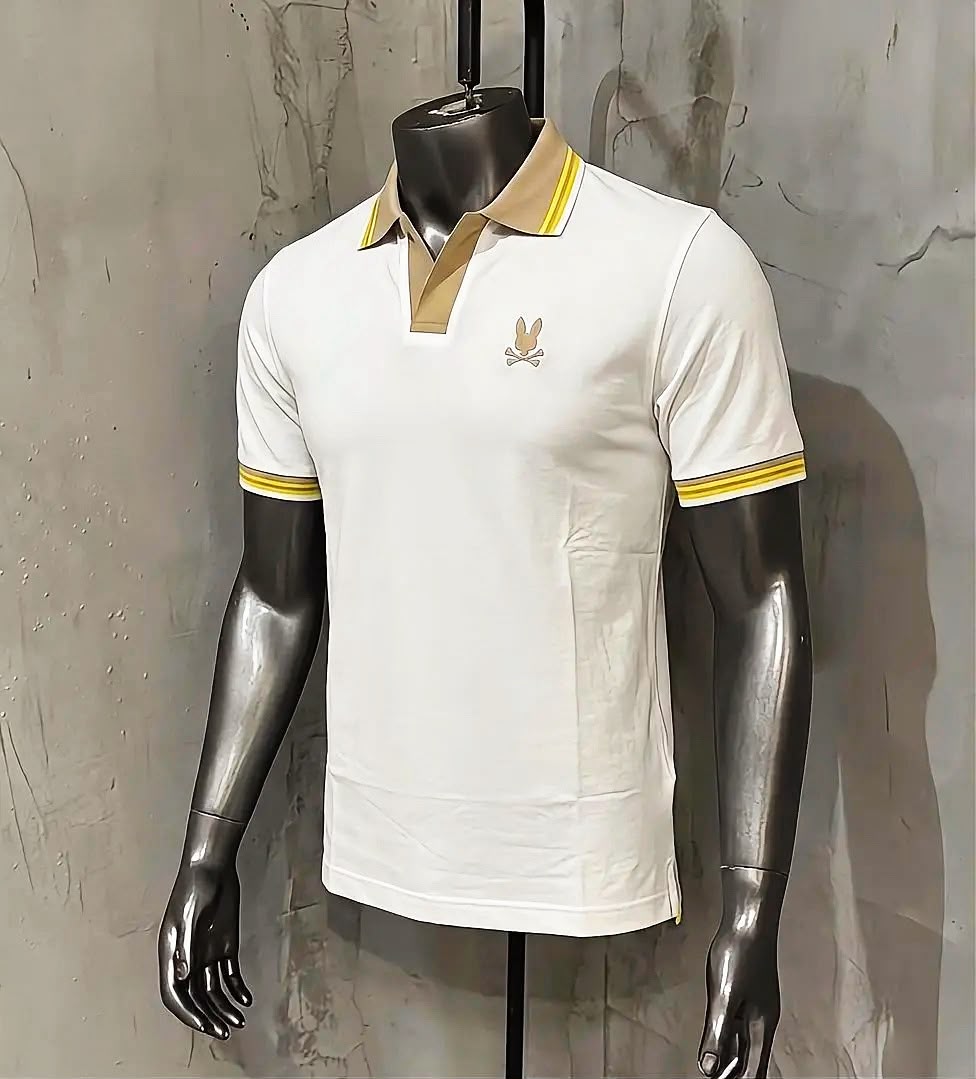 PSYCHO BUNNY OLIVER NEON TIPPED POLO